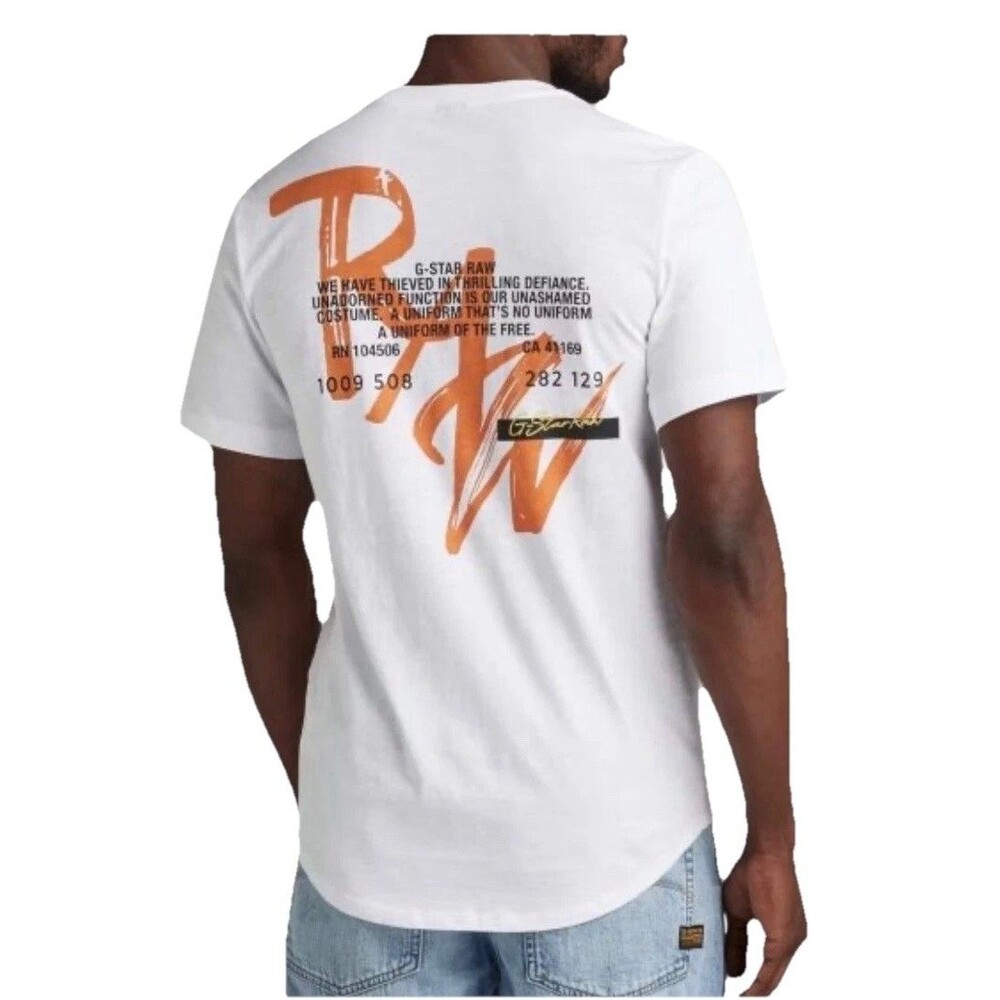 G-Star RAW Graphic Lash Back Print T-Shirt White Streetwear NWT